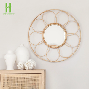 Miroir mural moderne en rotin léger et écologique, durable, pour chambre d'enfant - Product Image 3