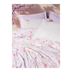 ชุดผ้าปูที่นอนลายดอกไลแลคสีม่วงสวยหวาน ผลิตจากผ้าฝ้าย สำหรับใช้ในบ้าน - Product Image 1
