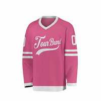 Maillot de hockey sur glace personnalisé 100 % polyester, séchage rapide, manches courtes, col en V, imprimé par sérigraphie, évacuation de l'humidité, directement de l'usine
