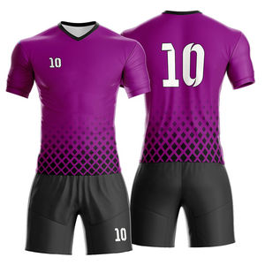 Tenue de football pour jeunes de qualité supérieure, personnalisable, 100% polyester, maillot de football à col rond à manches courtes, ensembles de shorts - Product Image 3