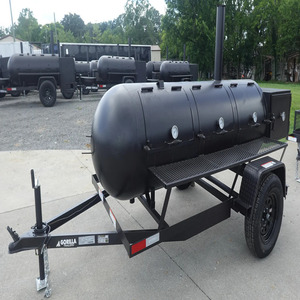 Parrilla comercial de carbón de 330 galones con remolque tipo Gorilla y caja de calentamiento, 8 pies, en venta. - Product Image 1