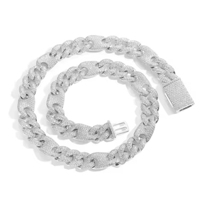 Collar de cadena de Nariz de cerdo de 16 MM Hip Hop Iced Out Moissanite diamante chapado en oro cadena cubana regalo de joyería para hombres disponible en EE. UU. - Product Image 2