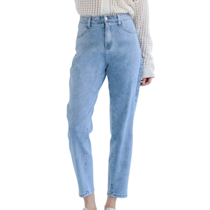 Pantalones bombachos superelásticos informales de alta calidad para mujer, ropa de calle de cintura media y vaqueros lavados estilo Hip Hop de verano - Product Image 1