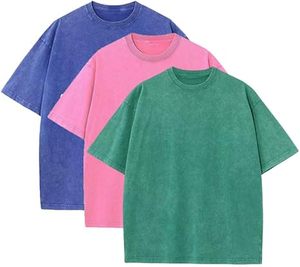 Camiseta Oversize Unisex de Manga Corta Estilo Retro Americano Lavado Desgastado Tendencia Urbana Verano 2024 - Product Image 5