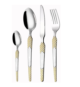 Ensemble de couverts de luxe cuillère à couverts en acier inoxydable plaqué or poli miroir pour servir comme cadeau en acier miroir - Product Image 1