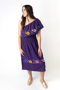 Vestido azul elegante, sin tirantes, con hombros descubiertos, bordado, Sexy, Midi, largo hasta la rodilla, novedad de 2023 - Product Image 3