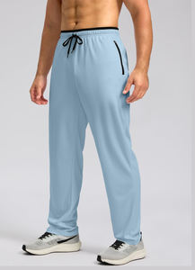 Pantalon de survêtement respirant avec logo personnalisé pour hommes, pantalon léger de base de haute qualité, coupe régulière, style décontracté de grande taille avec devant plat - Product Image 5