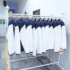 Qualité supérieure hommes collège veste pleine lourde brodé imprimé 100% coton polaire couleur unie fermeture éclair surdimensionné hommes veste - Product Image 4