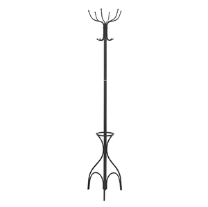 ที่แขวนเสื้อโค้ทโลหะพร้อมชั้นวางด้านล่างที่แขวนหมวกร่มสำหรับทางเข้า - Product Image 3