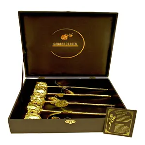 Rosa Roja Natural Bañada en Oro de 24k con Caja de Regalo, Rosa con Hoja de Oro Puro de 24K, Decorativa para Pintar - Product Image 1