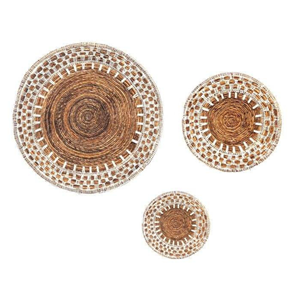 Mantel individual de decoración de pared colgante de algas marinas naturales con macramé blanco decoración de pared redonda decoración del hogar - Product Image 1