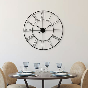 Horloge murale analogique en métal personnalisable Design Art déco unique avec mouvement à quartz pour la décoration intérieure et le salon - Product Image 4