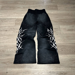 Pantalones Deportivos Holgados Estilo Vintage con Lavado Ácido, Pantalones Deportivos de Algodón Ligero, Pierna Ancha, Cintura Media, Estilo Moderno y Holgado - Product Image 1