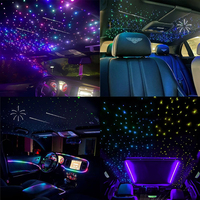 Car Styling DIY Auto Fiber Optic Lights Atmosphere Lamp Music Control Plafonniers RGB 64 Colors Car Starry Sky Light