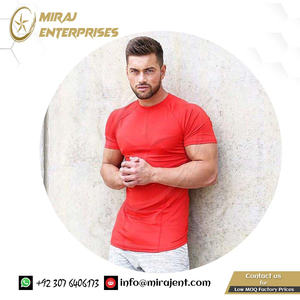 Camiseta de manga corta para correr con timbre de secado rápido para hombre, ropa deportiva elástica de algodón 100% para deportes y Fitness - Product Image 3