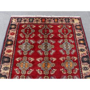 Vintage Rug, <b>Runner</b> 4.5x11.6 ft Turkish Rug, <b>Red</b> Floral Wool Rug - Product Image 4