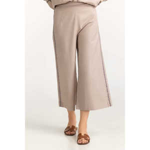 Pantalones Cargo de Pana Rosa para Mujer WM-TRC23-001, Transpirables, de Pierna Recta, Cintura Alta, con Decoración de Rayas Laterales, Tinte Liso - Product Image 3