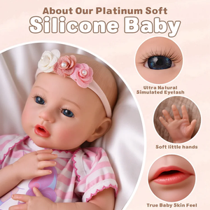Babeside Ethan 16 Zoll Lebensechte Silikon-Reborn-Babypuppe, Mädchen, Ganzkörper, Weiche Haut, Offene Augen Design - Product Image 6