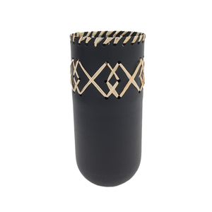 Florero de Metal de diseño Popular con acabado negro para el hogar, sala de estar, jarrones de Metal decorativos de mesa, hechos a mano a granel - Product Image 4