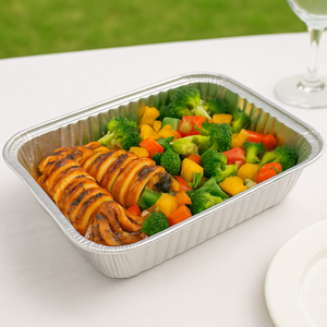 Sartenes desechables de papel de aluminio de 3500ml de capacidad respetuosas con el medio ambiente, contenedor de papel de aluminio para restaurante - Product Image 1