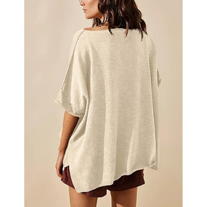 T-shirts décontractés à la mode T-shirts en coton imprimé surdimensionné pour femmes - Product Image 2