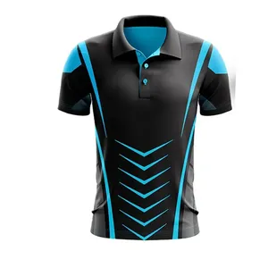 Mangas cortas Sublimado personalizado Cricket Jersey 100% Poliéster Deportes Cricket Uniformes para hombres - Product Image 2