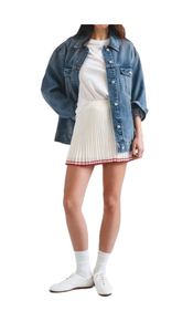 กระโปรงสีขาวและสีแดงคุณภาพดีที่สุดสำหรับผู้หญิงเป็นทางเลือกที่สะดวกสบายสำหรับการสวมใส่ประจำวันและนอกสถานที่ในช่วงสุดสัปดาห์ - Product Image 2