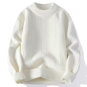 Pull en maille d'hiver pour homme de haute qualité, respirant, en coton, avec logo sur le devant, pour temps froid - Product Image 3