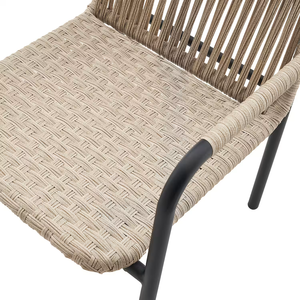 Contemporary Rattan <b>Outdoor</b> Dining Set 6 Seater Weather Resistant Garden Furniture Steel Frame - Product Image 3