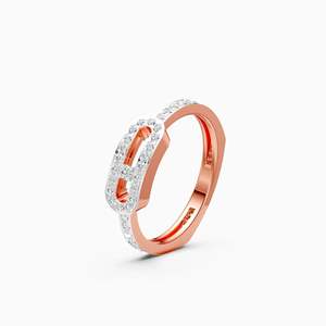 Round <b>Open</b> Hexagon Lab Grown Diamond Eco Friendly Daily Wear <b>Ring</b> With 0.3 Ct | In 9K Yellow White And Rose Gold - Product Image 3