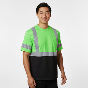 Polo de sécurité haute visibilité premium, classe 2 ANSI, imperméable, bande réfléchissante, 100% polyester, logo personnalisé LED, vêtements de travail pour hommes - Product Image 2