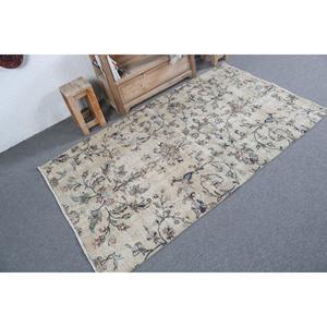 Alfombra Turca Vintage con Detalles en Azul, 3.5x6.1 pies, Alfombra de Lana - Product Image 2