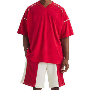 Conjunto deportivo informal de verano para hombre, camisetas y pantalones cortos de manga corta de secado rápido, chándal de gimnasio de entrenamiento respetuoso con la piel, 2 piezas - Product Image 1