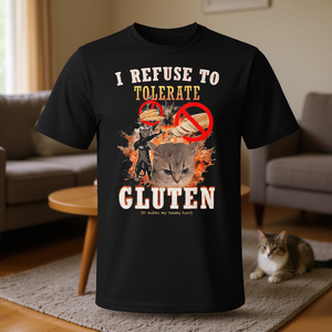 T-shirt con meme di gatti senza glutine: Rifiuto di tollerare - Prodotto promozionale - Product Image 3