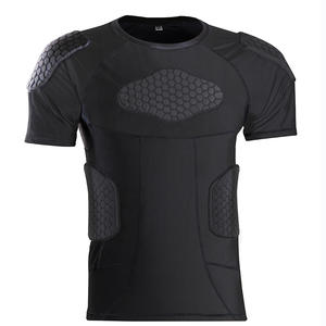 T-shirt de compression blanc personnalisé pour homme, protection thoracique côtelée rembourrée pour le football, le paintball, uniforme de protection, sécurité sportive - Product Image 3