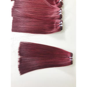 Prêt à expédier la perruque sans colle bordeaux 2*6 cheveux humains vierges vietnamiens à cuticules alignées paquets de cheveux - Product Image 5