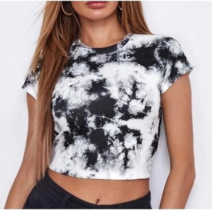 <b>High</b> Quality Women's Crop <b>Top</b> T Shirts Spring Casual Fashionable Outerwear Button Decoration Wholesale Spandex Material <b>Print</b> - Product Image 5