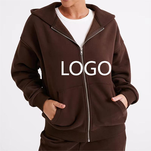 Sudadera con capucha y logotipo estampado ODM, sudaderas con cremallera para mujer, Sudadera con capucha holgada de peso pesado, venta al por mayor, sudadera con cremallera de primera calidad, ropa de mujer - Product Image 1