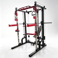 Station de fitness multifonctionnelle en fer, équipement de gym à domicile unisexe avec système de poulies et support pour barre d'haltères pour un entraînement complet