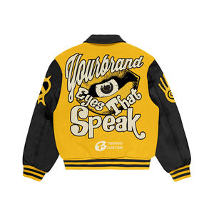 Vestes universitaires patchs 17 chenilles pour hommes femmes OEM vestes bombardières Letterman en laine et cuir style école personnalisé - Product Image 2