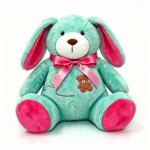 Conejo de peluche personalizado con lazo rosa y oso bordado de 51cm-99cm para edades de 3 años en adelante - Product Image 1