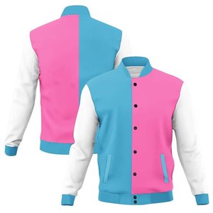 แจ็คเก็ตซิปรูดซิปขึ้นแจ๊กเก็ตแจ๊กเก็ตแจ๊กเก็ตแจ๊กเก็ตฤดูใบไม้ผลิฤดูใบไม้ร่วงสีชมพูร้อน - Product Image 1