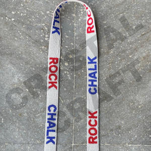 Pizzazz Sangles de sac de perles de rocaille en or blanc personnalisées 'Hook Em Horns' Accessoire à la mode Sangle de sac à main perlée - Product Image 6