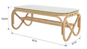 Modern Design Handmade Rectangular <b>Rattan</b> Tea <b>Table</b> Best Model Vietnam Natural Wood for Hotel Restaurant Living Room Furniture - Product Image 2