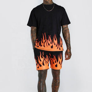Conjunto de pantalones cortos con estampado de sublimación de tamaño personalizado Ropa de exterior para hombre Transpirable High Street Style Ropa de verano Conjuntos de pantalones cortos para hombre - Product Image 1