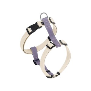 Arnés Ajustable de Nailon para Perro, Estilo Chaleco, Diseño Simple con Cierre de Hebilla, para Perros en Todas las Estaciones, Morado y Beige - Product Image 2