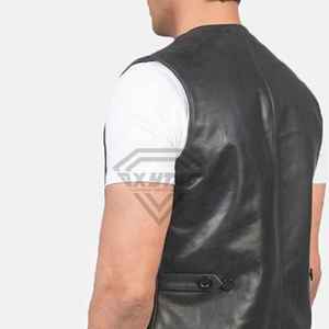 Gilets de moto en cuir véritable pour hommes, style club personnalisé OEM, gilets de motard en gros, fournisseur de vestes sans manches pour la conduite - Product Image 6