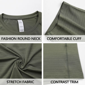 Quick Dry Sports Poliéster Fitness Workout Active Wear Camisetas para hombres Venta al por mayor Mens Gym Clothing Elastane T Shirts - Product Image 4