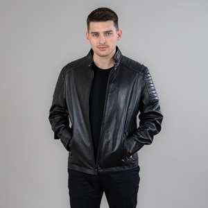 Chaqueta de cuero de moda para hombre de alta calidad con ajuste cómodo, chaqueta de cuero de moda con capucha para hombre de diseño único de manga larga para hombre - Product Image 4