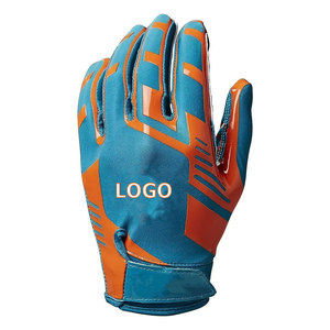 Gants récepteurs de football américain avec logo personnalisé pour adultes, couleur et taille personnalisées, paume en silicone super collante de qualité supérieure - Product Image 2